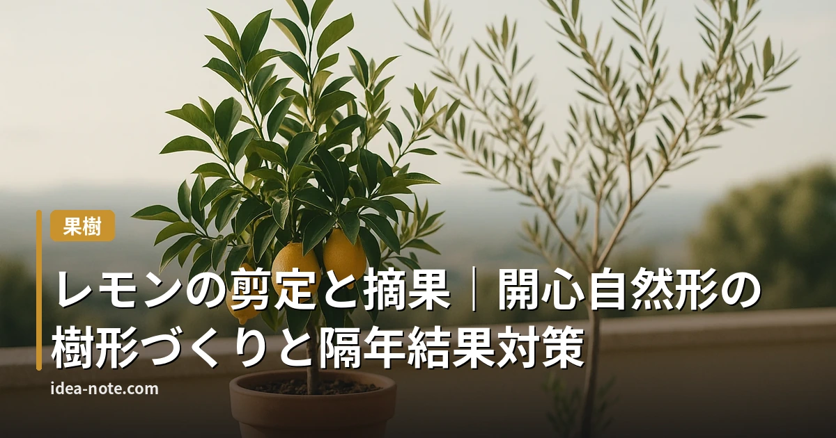 レモンの剪定と摘果｜開心自然形の樹形づくりと隔年結果対策