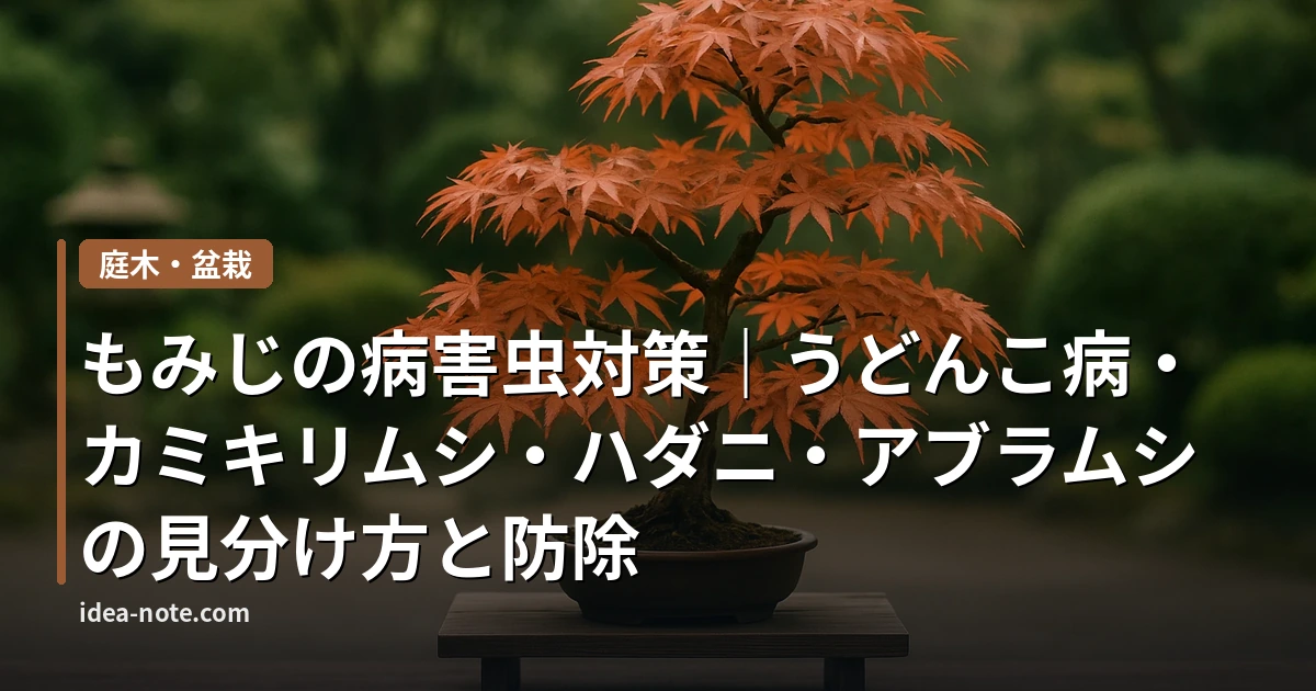 もみじの病害虫対策｜うどんこ病・カミキリムシ・ハダニ・アブラムシの見分け方と防除