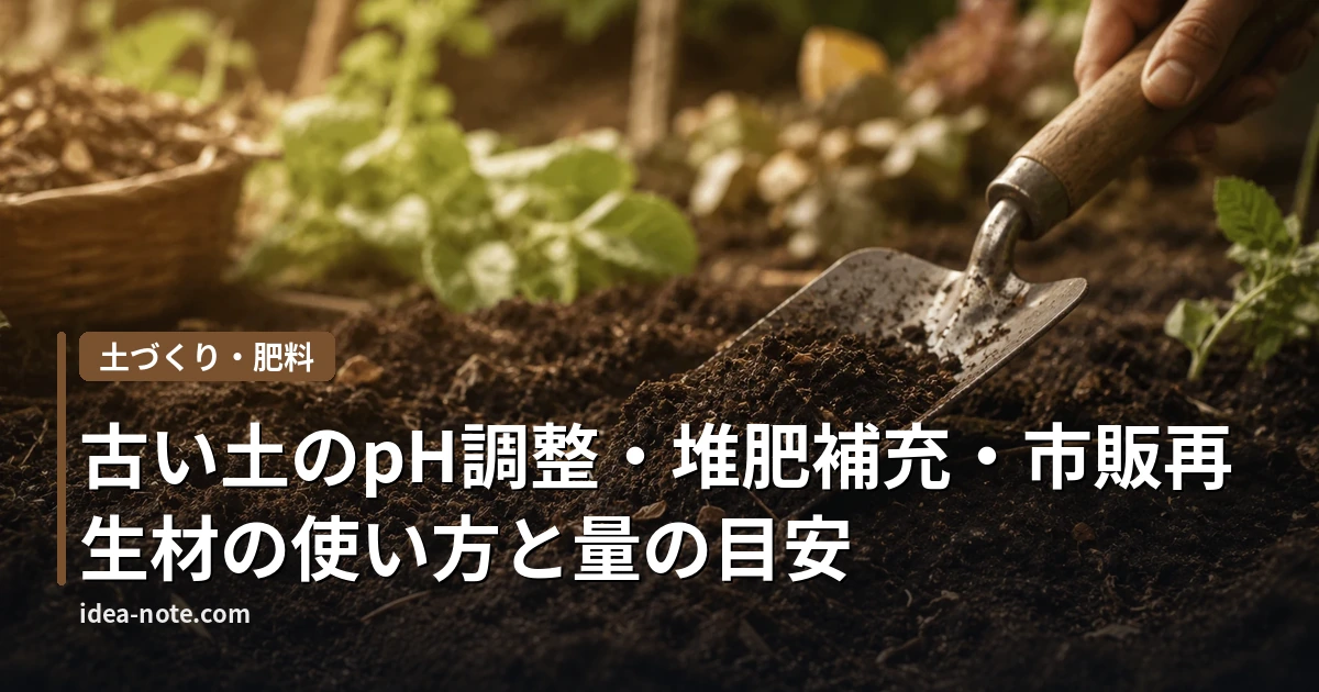 古い土のpH調整・堆肥補充・市販再生材の使い方と量の目安