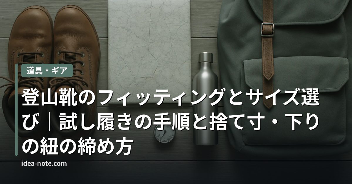登山靴のフィッティングとサイズ選び｜試し履きの手順と捨て寸・下りの紐の締め方
