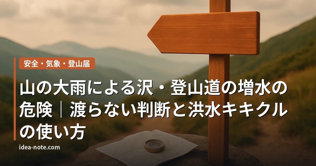 山の大雨による沢・登山道の増水の危険｜渡らない判断と洪水キキクルの使い方