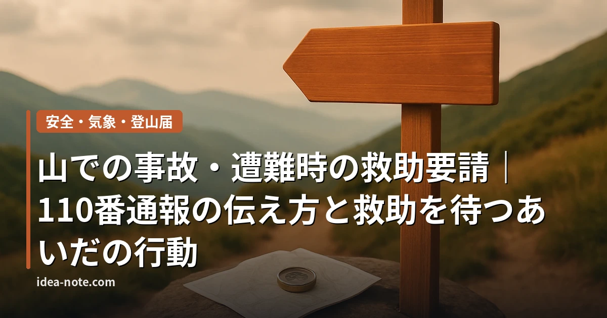 山での事故・遭難時の救助要請｜110番通報の伝え方と救助を待つあいだの行動