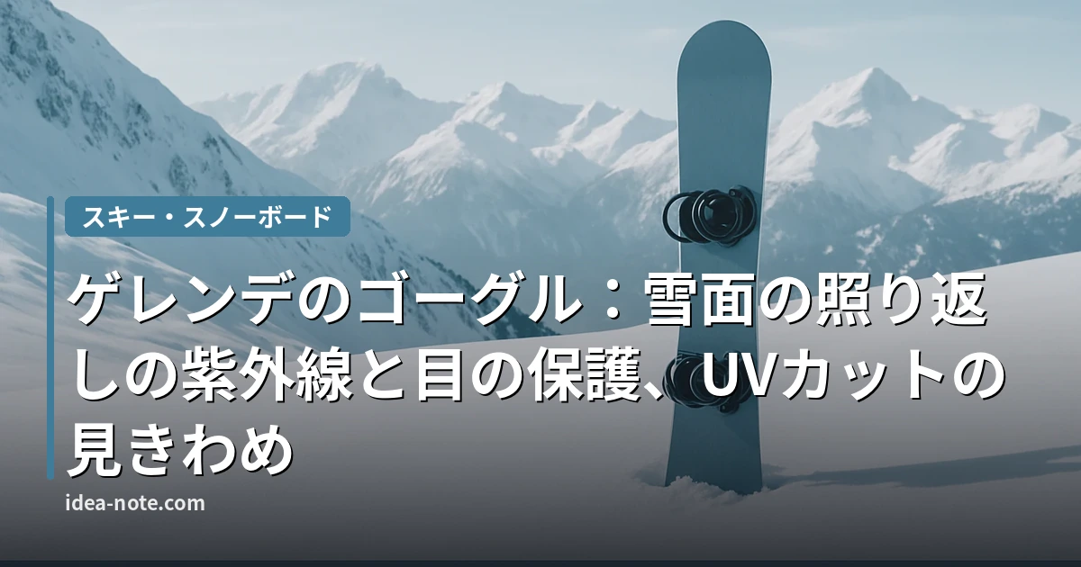 ゲレンデのゴーグル：雪面の照り返しの紫外線と目の保護、UVカットの見きわめ