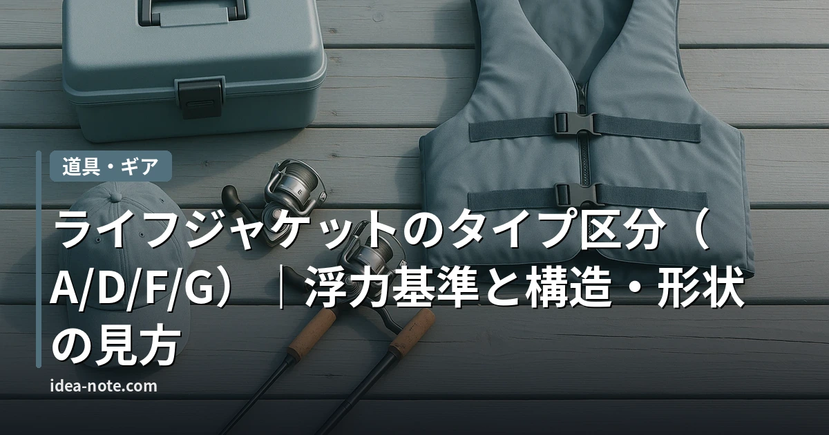 ライフジャケットのタイプ区分（A/D/F/G）｜浮力基準と構造・形状の見方