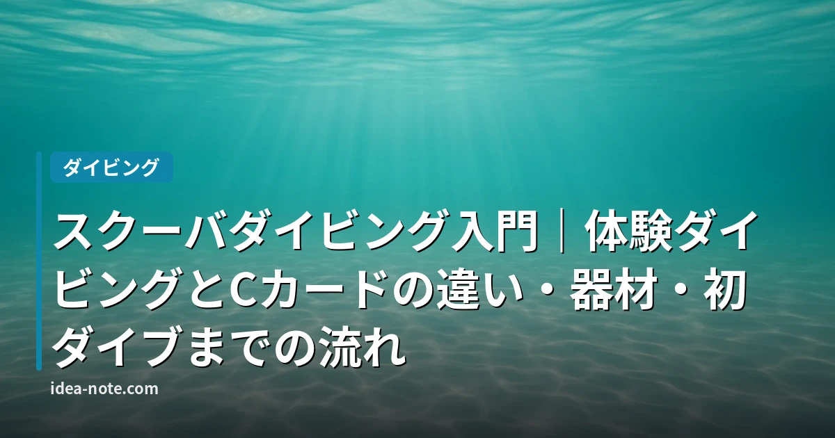 スクーバダイビング入門｜体験ダイビングとCカードの違い・器材・初ダイブまでの流れ