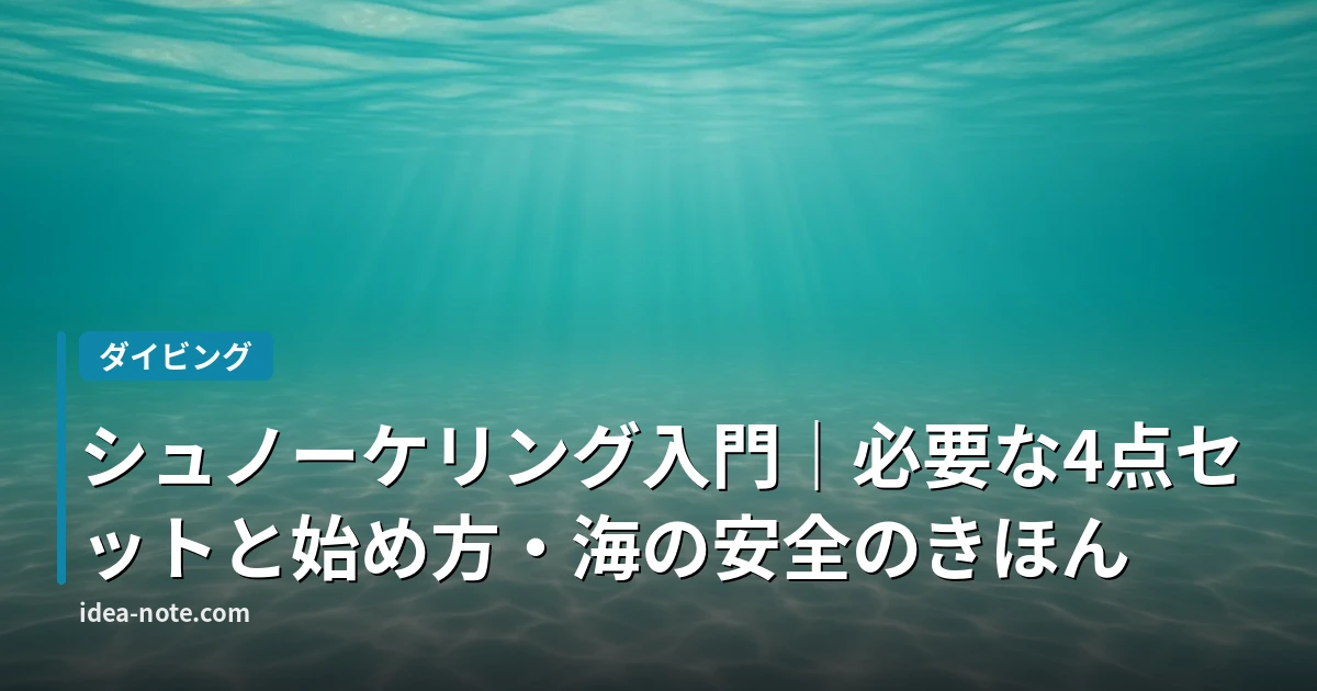 シュノーケリング入門｜必要な4点セットと始め方・海の安全のきほん