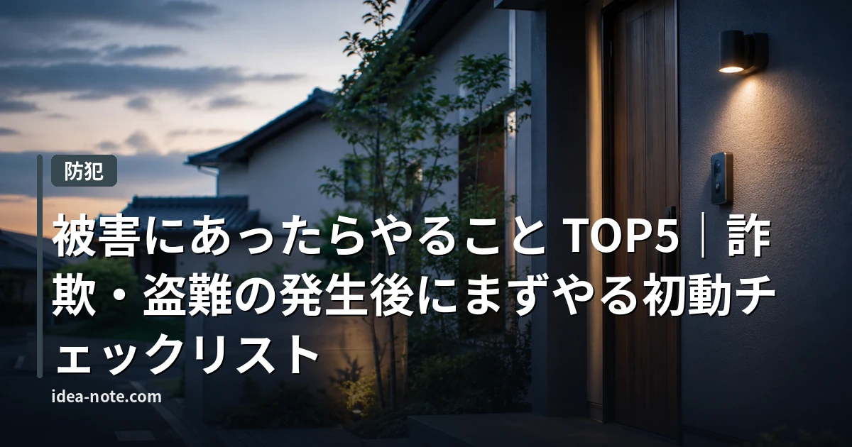 被害にあったらやること TOP5｜詐欺・盗難の発生後にまずやる初動チェックリスト