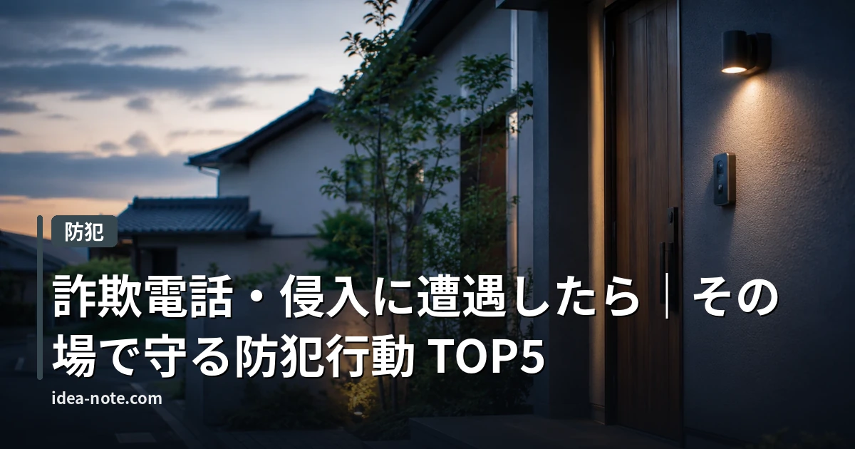 詐欺電話・侵入に遭遇したら｜その場で守る防犯行動 TOP5