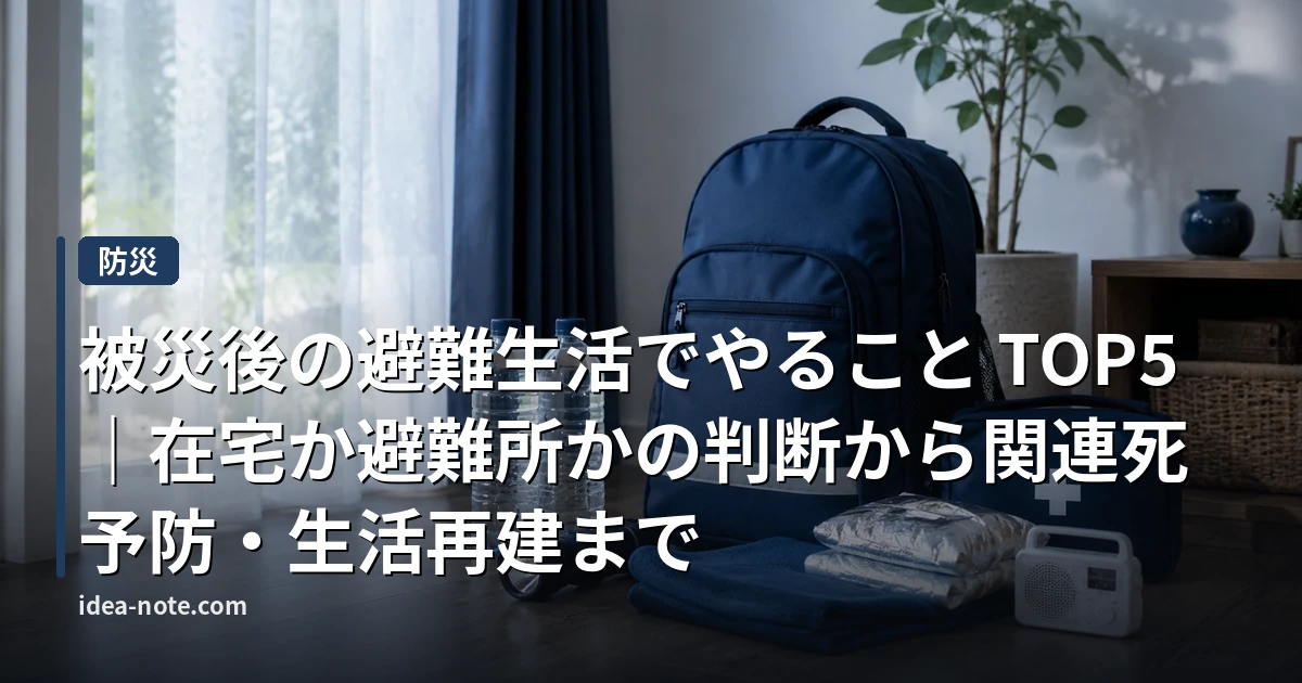 被災後の避難生活でやること TOP5｜在宅か避難所かの判断から関連死予防・生活再建まで