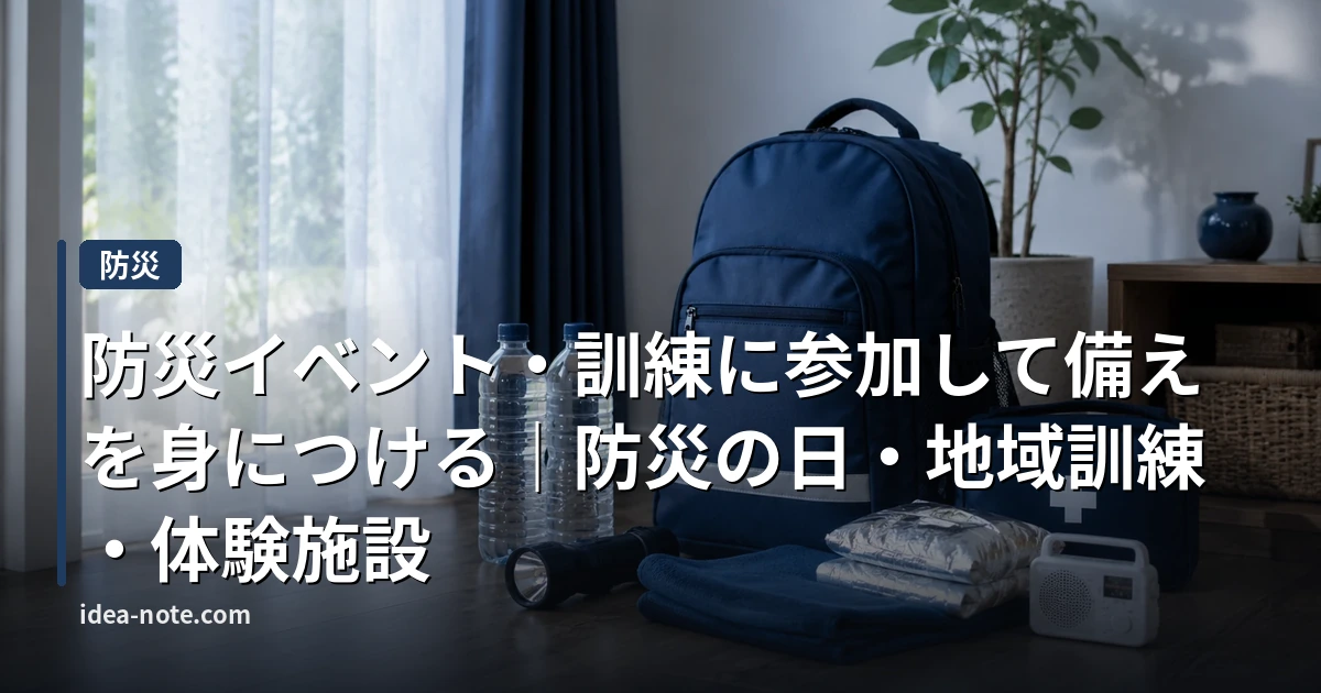 防災イベント・訓練に参加して備えを身につける｜防災の日・地域訓練・体験施設