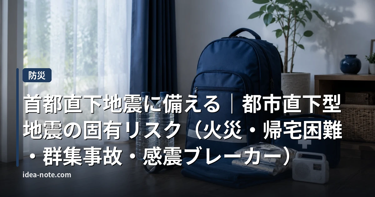 首都直下地震に備える｜都市直下型地震の固有リスク（火災・帰宅困難・群集事故・感震ブレーカー）