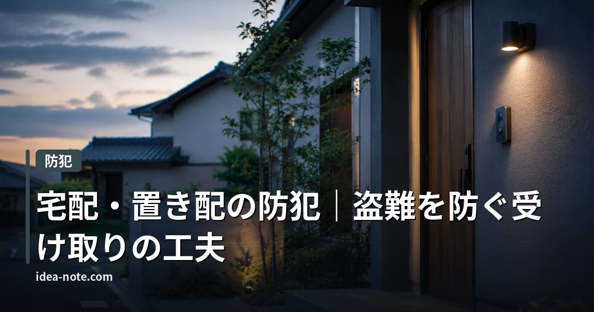 宅配・置き配の防犯｜盗難を防ぐ受け取りの工夫