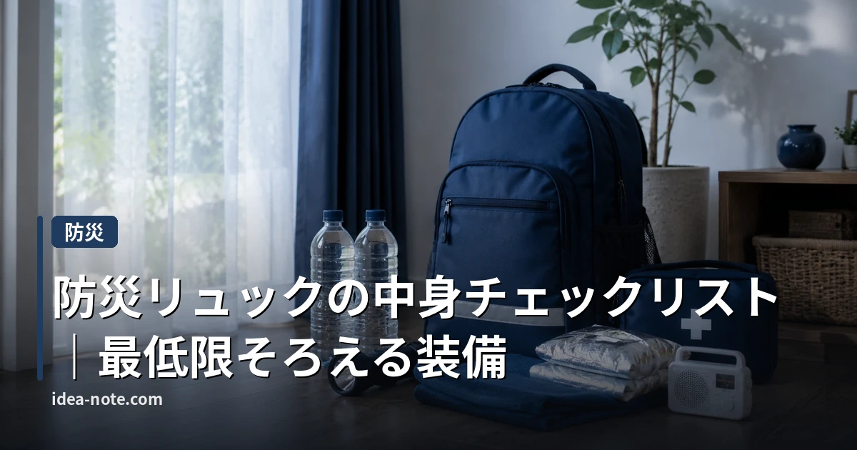 防災リュックの中身チェックリスト｜最低限そろえる装備