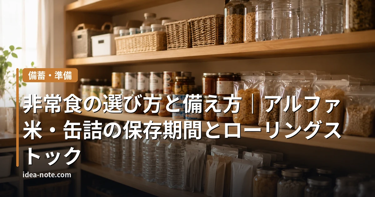 非常食の選び方と備え方｜アルファ米・缶詰の保存期間とローリングストック